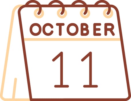 11th of October Line Two Color Icon vector