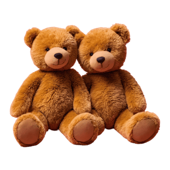 AI generated Pair of cuddling teddy bears isolated png