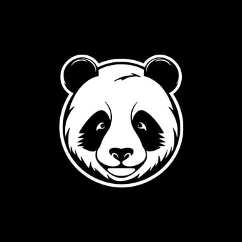Panda, Black and White Vector illustration