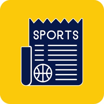 Sports News Glyph Square Two Color Icon vector