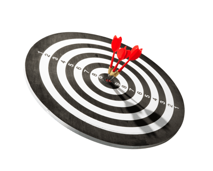 dart hitting target isolated element png