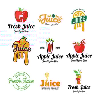 Set of vector juice logos on white background