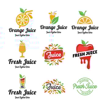 Set of vector juice logos on white background