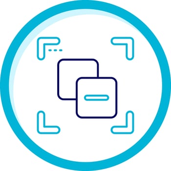 Substract Two Color Blue Circle Icon vector