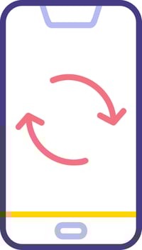 Smartphone Data Sync Vecto Icon vector