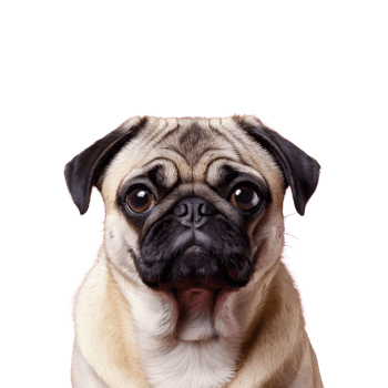 AI generated a pug dog sitting isolated png