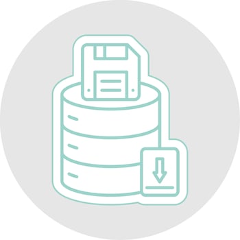 Save Data Line Sticker Multicolor Icon vector