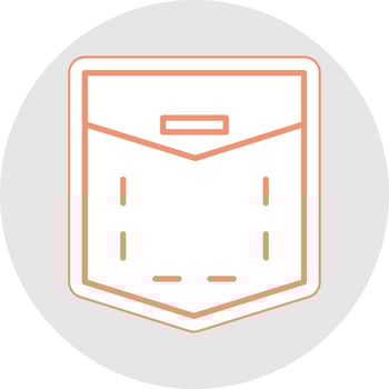 Pocket Line Sticker Multicolor Icon vector
