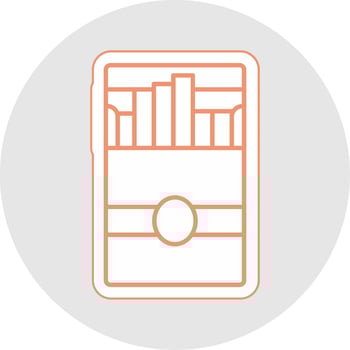 Cigarette Pack Line Sticker Multicolor Icon vector
