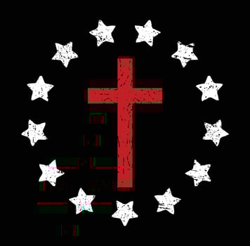 13 Stars Betsy Ross Christian Cross American Flag Design vector