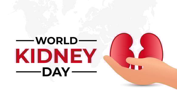 World Kidney Day. Human Kidney health concept. kidney shaped with two hand. Greeting card, poster, flyer and Banner, background design. vector