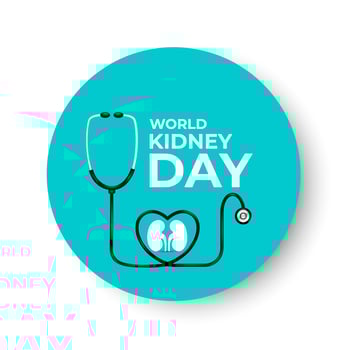 World Kidney Day. Human Kidney health concept. kidney shaped with two hand. Greeting card, poster, flyer and Banner, background design. vector