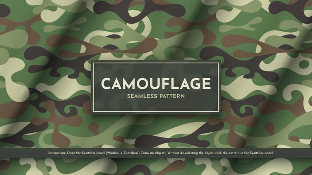 Seamless Camouflage Pattern. War Illustration. Traditional Military Texture. Army Modern Background vector