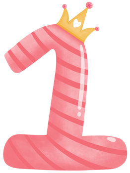 Number one with crown for birthday party png