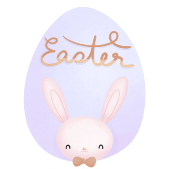 Purple Easter egg hunt with bunny png