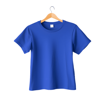AI generated Photo of clean blue t-shirt without background. Ready for mockup png