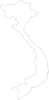 Vietnam outline map vector