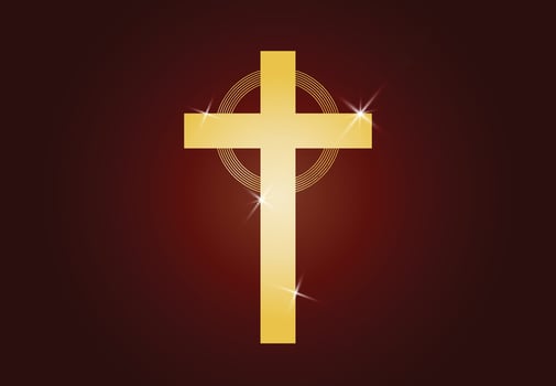elegant and holy christian cross isolated vector illustration. Religion themed background. Design for Christianity, Jesus, church charity, help and support, prayer and care, catholic