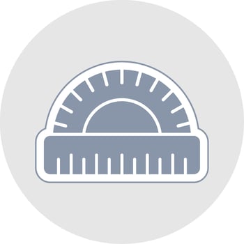 Protractor Glyph Multicolor Sticker Icon vector