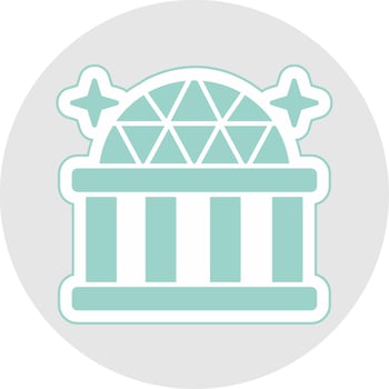 Dome Glyph Multicolor Sticker Icon vector