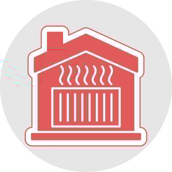 Heating Glyph Multicolor Sticker Icon vector