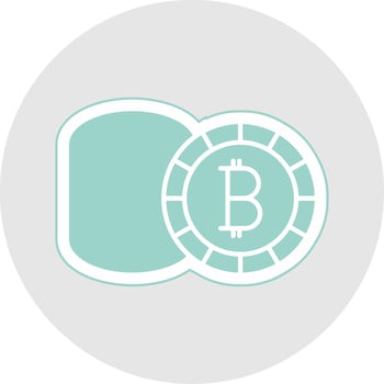 Bitcoin Glyph Multicolor Sticker Icon vector