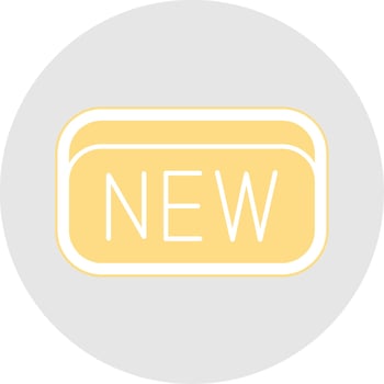 New Card Glyph Multicolor Sticker Icon vector