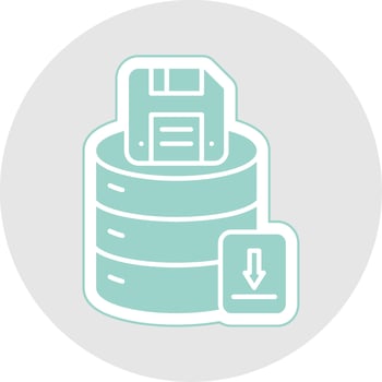 Save Data Glyph Multicolor Sticker Icon vector