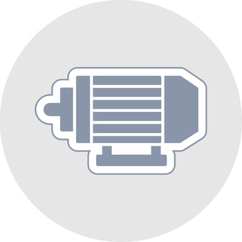 Electric Motor Glyph Multicolor Sticker Icon vector