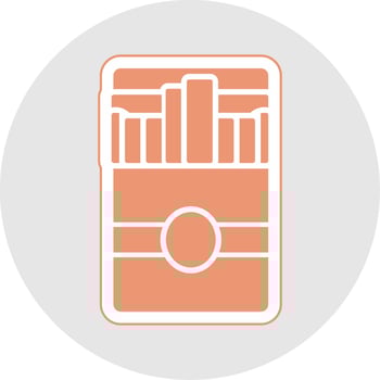 Cigarette Pack Glyph Multicolor Sticker Icon vector