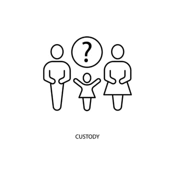 custody concept line icon. Simple element illustration.custody concept outline symbol design. vector
