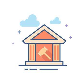 Auction house icon flat color style vector illustration