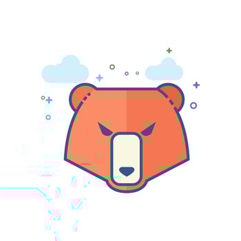 Bear icon flat color style vector illustration