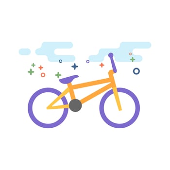 Bmx bicycle icon flat color style vector illustration