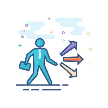Businessman choice icon flat color style vector illustration