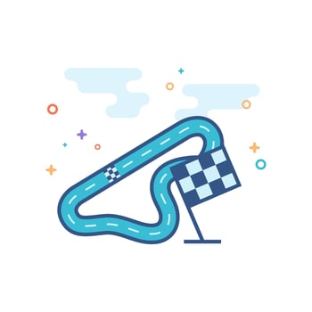 Race circuit icon flat color style vector illustration