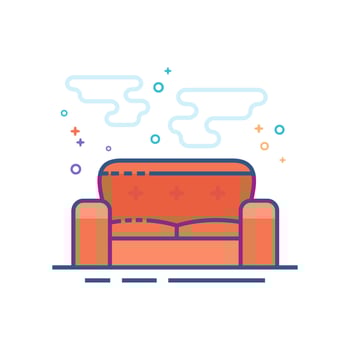 Couch icon flat color style vector illustration