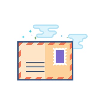 Email icon flat color style vector illustration