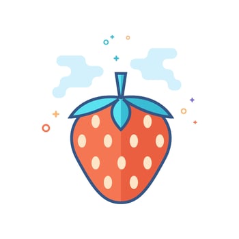 Strawberry chocolate icon flat color style vector illustration