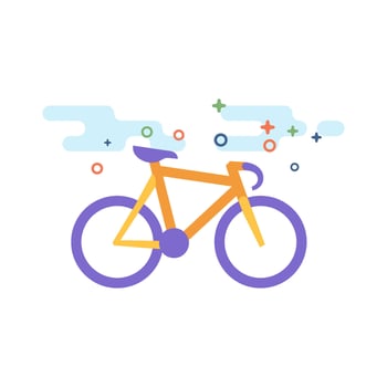 Track bike icon flat color style vector illustration