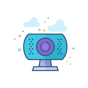 Webcam icon flat color style vector illustration