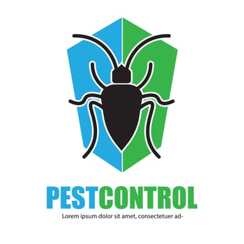 Pest control logo design with shield vector