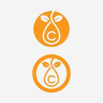 vitamin c logo vector design vector icon health nutrition