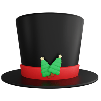 Christmas hat clipart flat design icon isolated on transparent background, 3D render Christmas and New year concept png