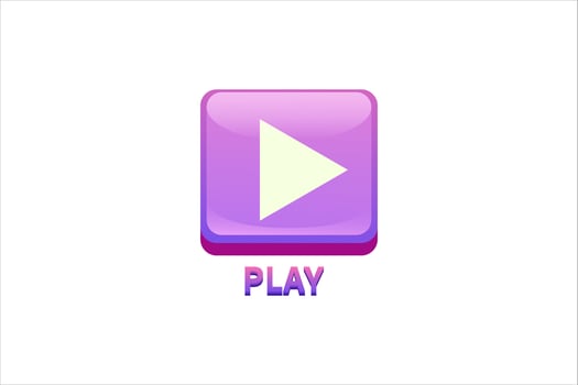 Play Button Interface Flat Sticker Design vector