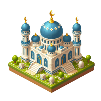 small mosque , 3d render isometric png