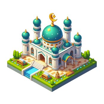 small mosque , 3d render isometric png