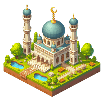 small mosque , 3d render isometric png
