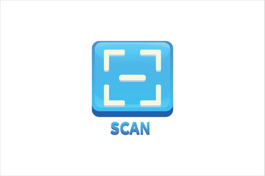 Scan Interface Flat Sticker Design vector