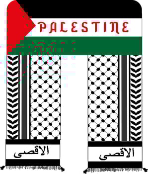PalestinesScarf and national flag.  Flat vector design.